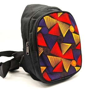 African Print Crossbody Mini Backpack Chest Bag